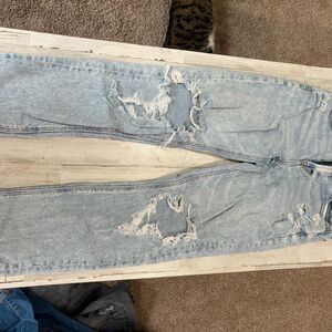American Eagle Outfitters Blue Skinny Distressed Jeans